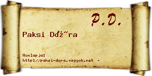 Paksi Dóra névjegykártya