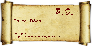 Paksi Dóra névjegykártya
